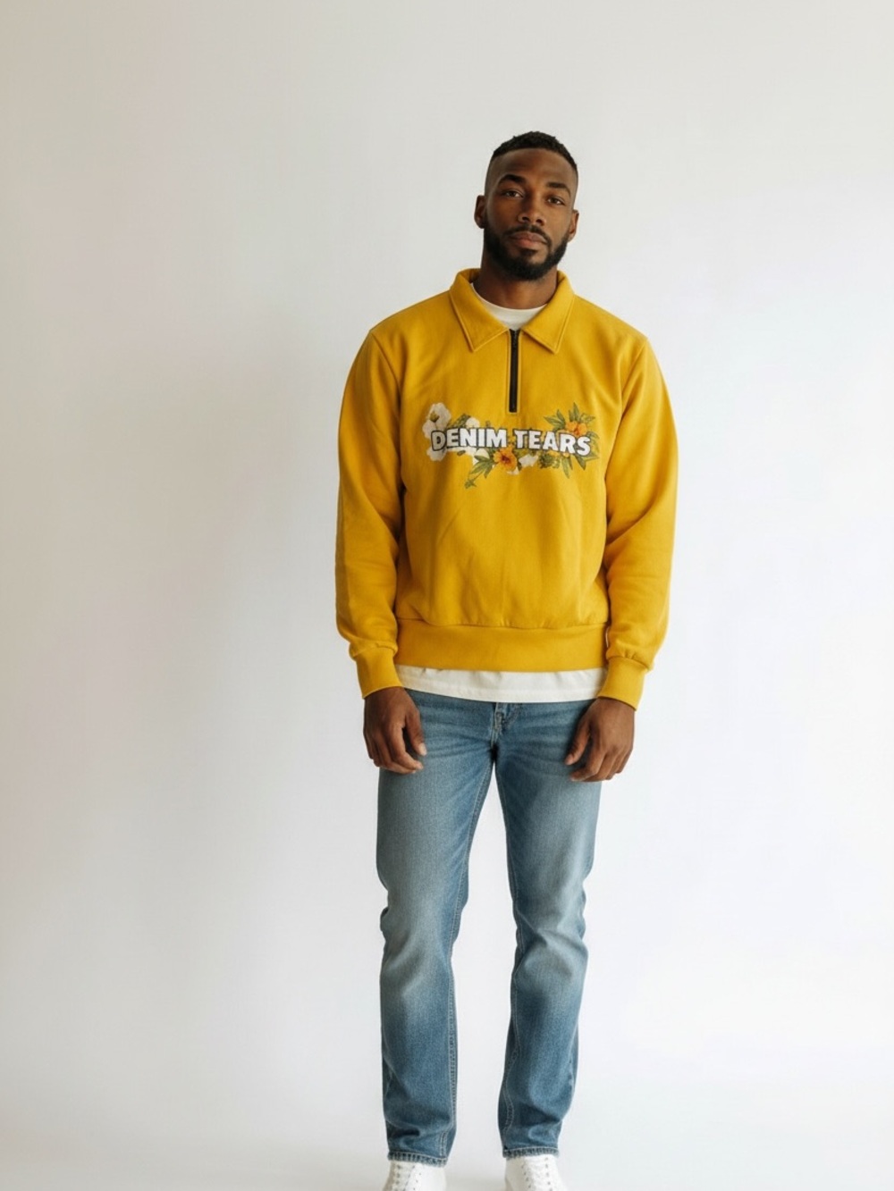 Denim tears quarter zip sweatshirt